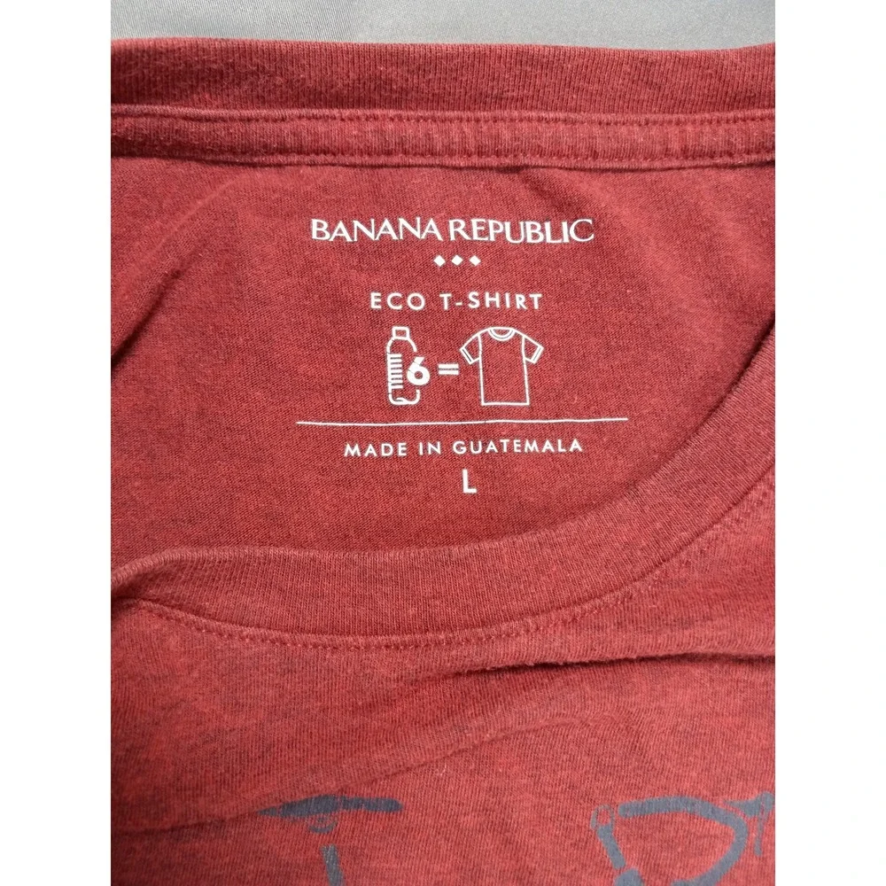Banana‎ Republic Mens Eco T-Shirt Red Bicycle Graphic Tee Size Large